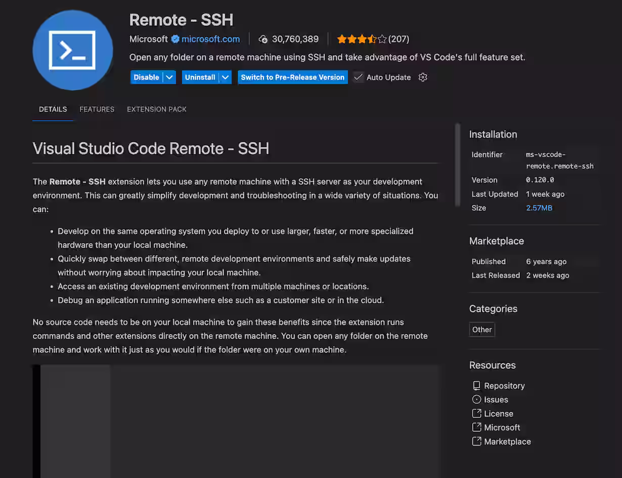 Remote-SSH VSCode
Plugin